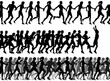 © Designpics - Three editable vector foregrounds of people running with all figures as separate elements