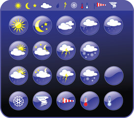 Wall Mural - symbols for the indication of weather. vector illustration.