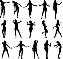 Illustration Of Sexy Woman Silhouettes
