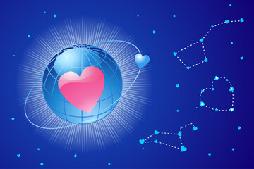 Wall Mural - global love / valentine's or wedding / vector Layers are separated