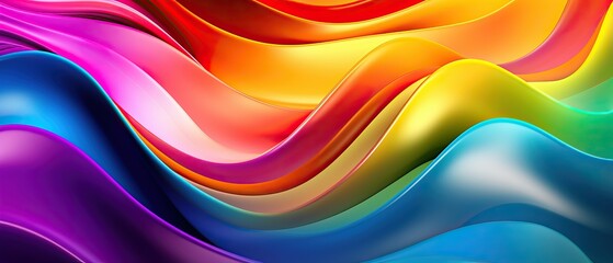 rainbow wavy satin background for presentation design. suit for business, corporate, institution, pa