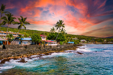 Wall Mural - Sunset Serenade: Majestic Maui Coastal Neighborhood