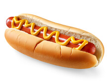 Hot Dog Isolated On White And Transparent Background, Png