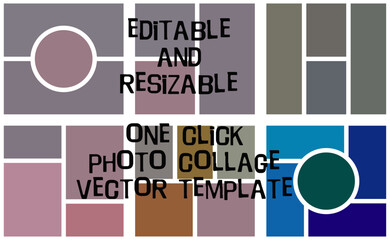 Photo Collage Template for school activities and social activities, Editable and resizable format.