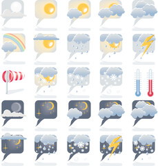 Wall Mural - day and night weather forecast icons