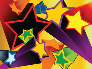 Wall Mural - stars explosions vector illustration