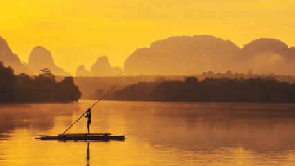 Wall Mural - Landscape Nature View of Nong Thale Lake in Krabi Thailand