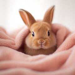 Wall Mural - Velvety Delight: Capturing the Cuteness of Mini Rex Bunnies