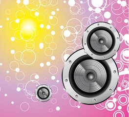 Wall Mural - Bubbles fantasy colorful music background