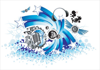 Sticker - Musical themed Background with a lot of editable design elements