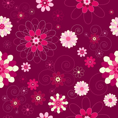 Sticker - Retro/vintage/modern floral seamless background