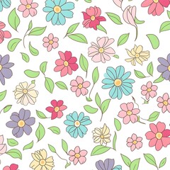 Sticker - seamless floral pattern