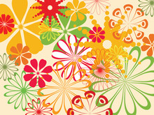 Colorful Abstract Flower Pattern Vector Illustration