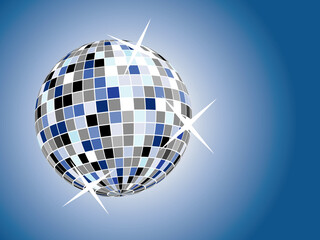 Poster - disco ball on blue background vector illustration