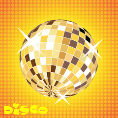 Poster - retro party background with disco ball,vector illustration