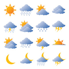 Wall Mural - weather icons fully editable vector illustration