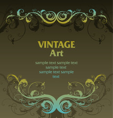 Wall Mural - vector vintage template frame In flower style