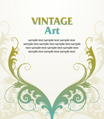 Wall Mural - vector vintage template frame In flower style