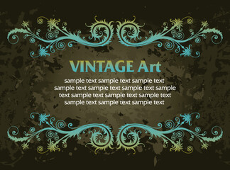 Wall Mural - vector vintage template frame In flower style