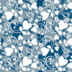 Poster - Seamless background from a hearts ornament, Fashionable modern wallpaper or textile