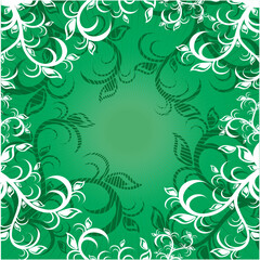 Poster - Summer Green Vector Background with white ornament