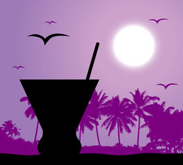Wall Mural - Coctail party on the beach