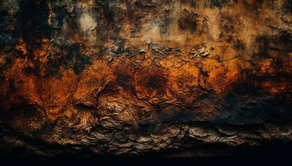 Poster - Rusty old metal wall with grunge texture generated by AI