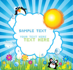 Poster - Colorful Summer Poster with place for text and funny design elements