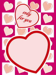 Wall Mural - vector valentine day card with hearts