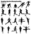 © Ascreator - Adult championship sport sprint jogging silhouettes vector illustration set.