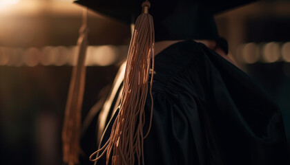 Sticker - standing in graduation gown smiling generated by AI