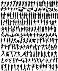 Fototapete - people; men; women; boy; girl; child; male; female; figure; silhouette; outline; vector; illustration; graphic; pose; action; active; element; standing; sitting; businessman; businesswoman; play; set;