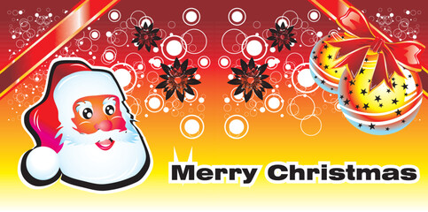 Poster - Abstract bubbles Santa Claus and Christmas background