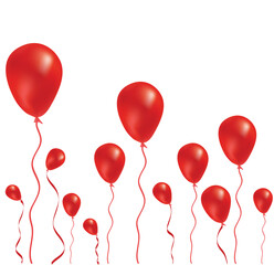 Wall Mural - Beautiful red balloon in the air. Vector illustration.