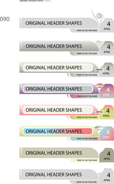 Original vector shape for (print, web or other design worx) headers,  easy to use separate parts, simple to recolour.     This shape perfectly aligned about pixels,   you can use it for creation of pr