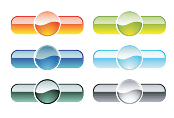 Sticker - Glossy WebSite Button set of 6 different colors