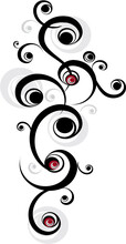 Easy Spiral Motive In Black, Red And Light Gray