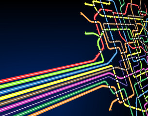 Poster - Abstract editable vector background of a subway map