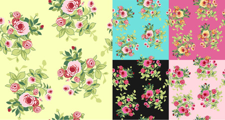 Sticker - flower print element in different style