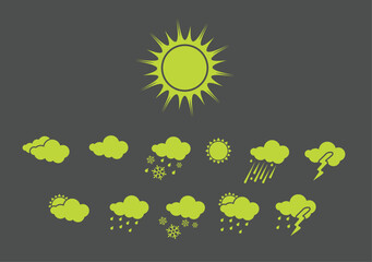 Wall Mural - vector illustration ? set of elegant weather icons for all types of weather
