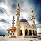 Fototapeta Kosmos - Majestic mosque, a breathtaking view during ramadan kareem