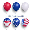 Air balloons of flag of United States of America vector elements