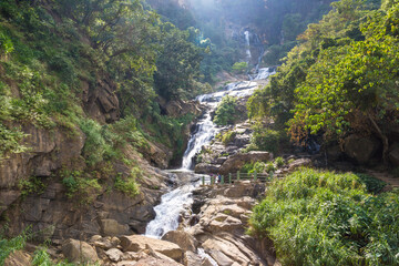 Sticker - Rawana waterfall in  Sri Lanka