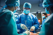 © MVProductions - Group of surgeons in hospital operating theater, Team of Surgeons Operating. Generative AI