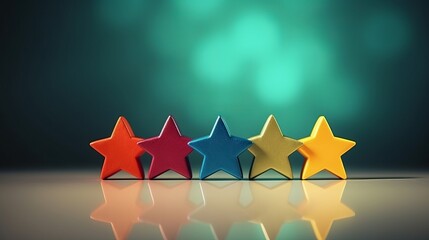 Wall Mural - Customer success concept 5 stars. Generative ai