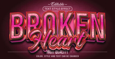 Aufkleber - Editable text style effect - Broken Heart text style theme.