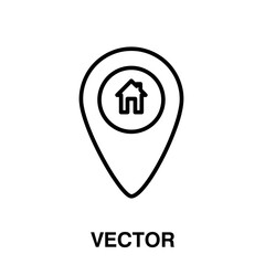 Poster - vector map pointer housee icon. flat illustration on white background. 