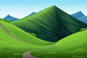 Poster - scenic mountain road surrounded by lush greenery Generative AI