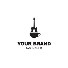 Wall Mural - coffee cup and guitar logo