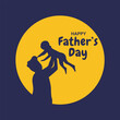 silhouette of a father lifting his son under the moonlight suitable for father's day commemoration